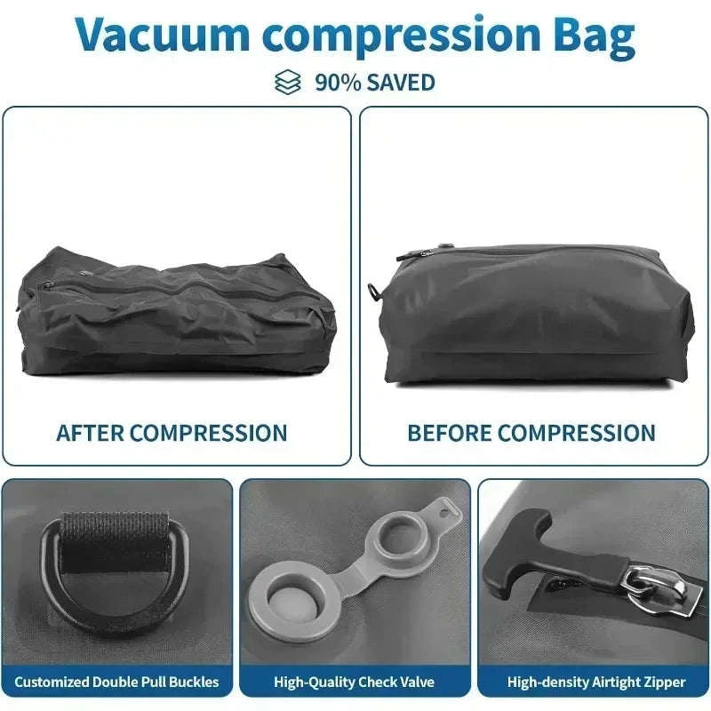 17L Vacuum Compression Bag with Air Pump for Travel Storage-1 bag 1 pump black / China Mainland