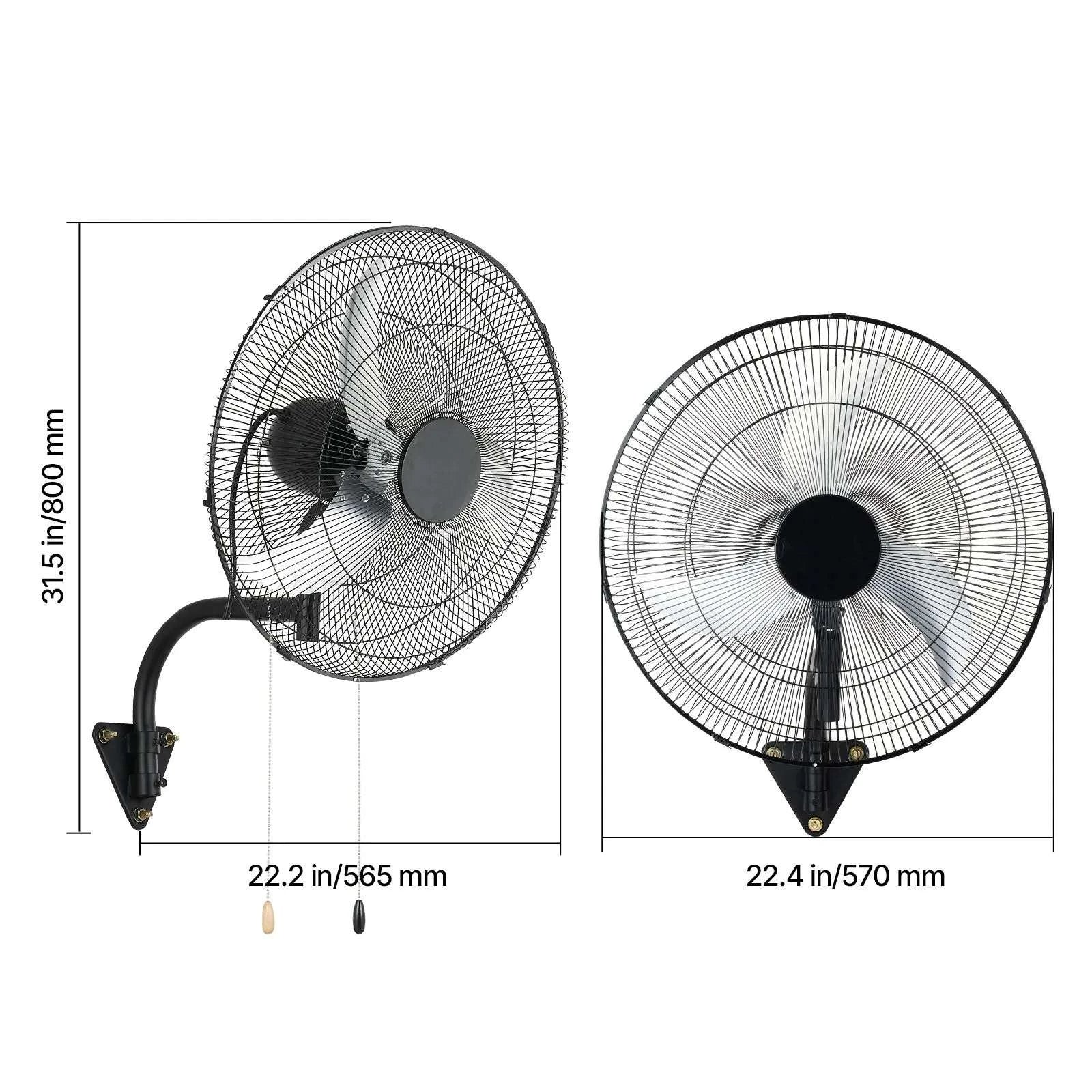 18/20" Wall Mounted Industrial Fan with Long-Range Airflow-20in shake / United States