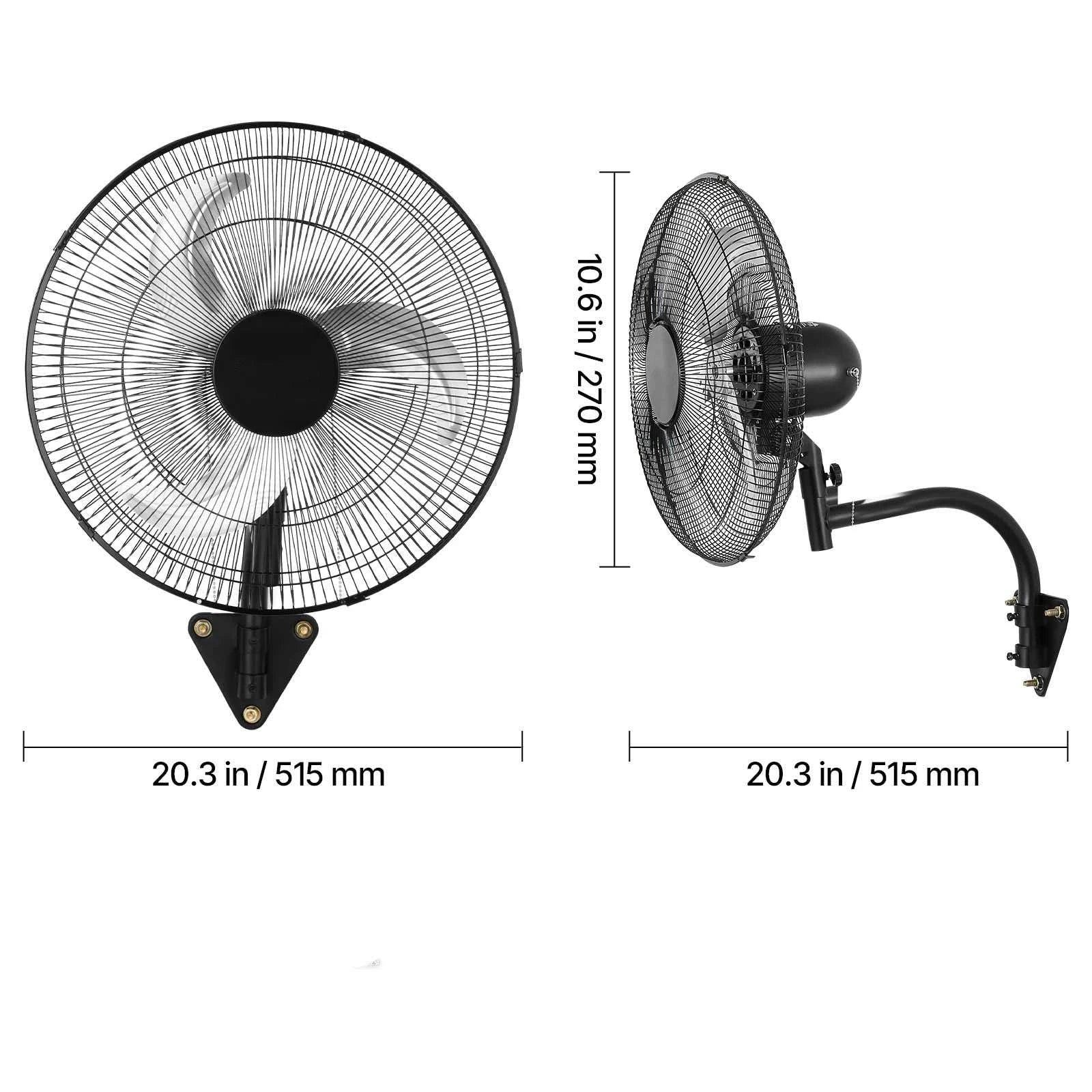 18/20" Wall Mounted Industrial Fan with Long-Range Airflow-20in shake / United States