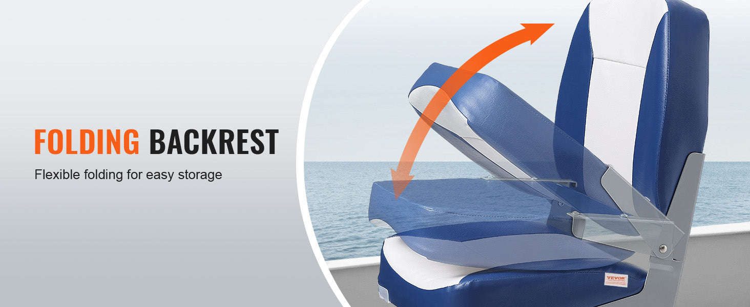 18.9-Inch Low Back Folding Boat Seat-1 pc / United States