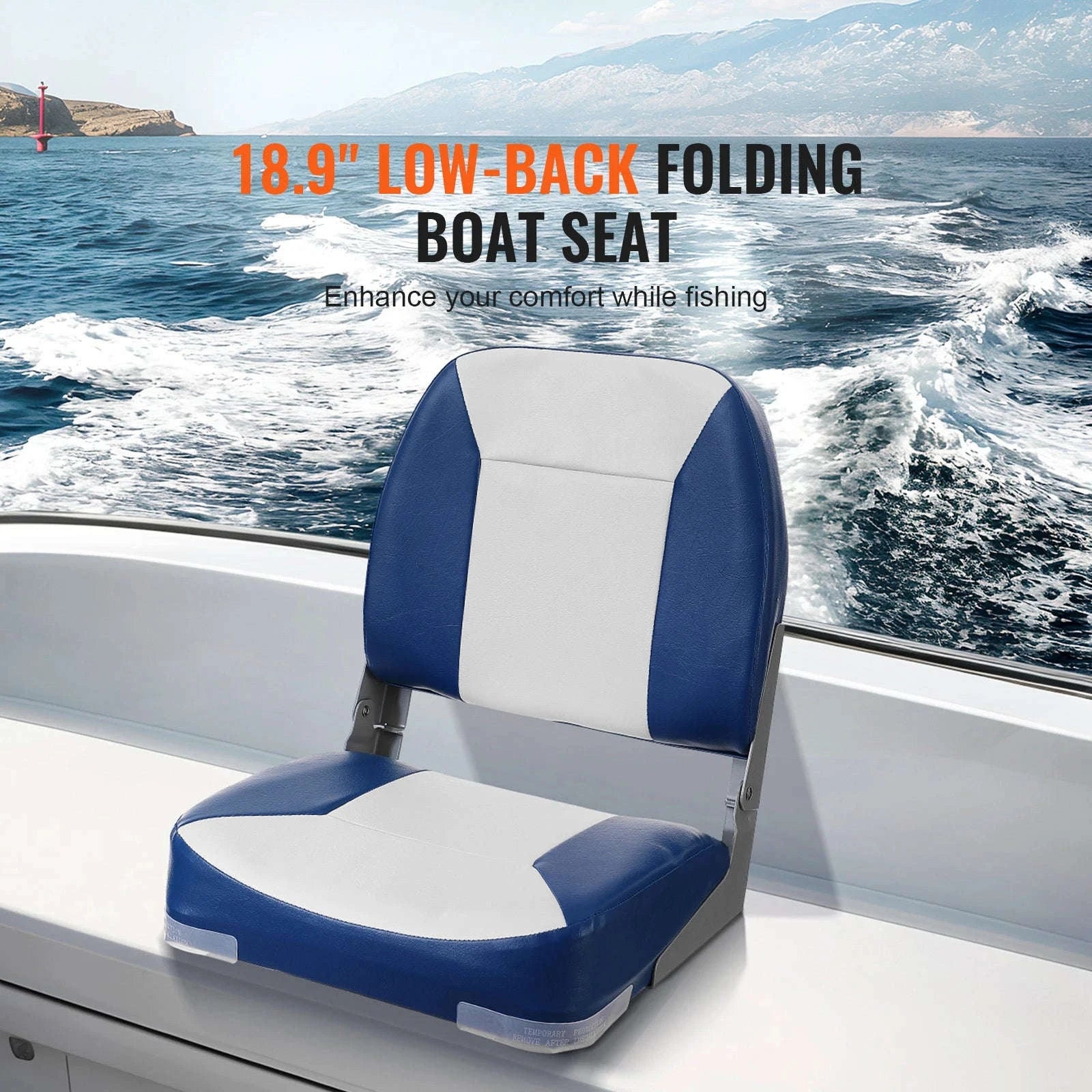18.9-Inch Low Back Folding Boat Seat-1 pc / United States