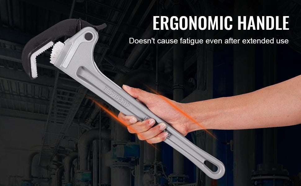 18" Aluminum Pipe Wrench with Automatic Jaw Adjustment-18inch / United States