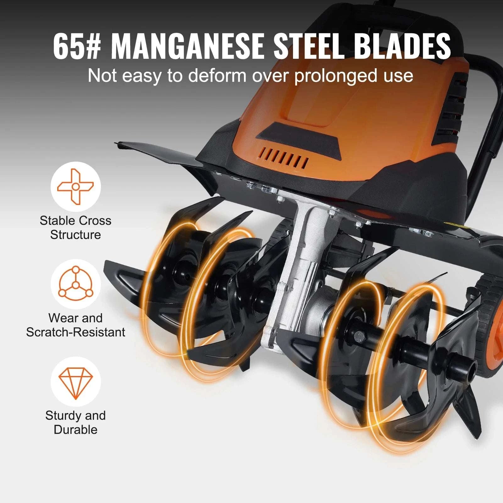 18" Electric Tiller 12A Garden Cultivator with Steel Tines-12AMP / United States