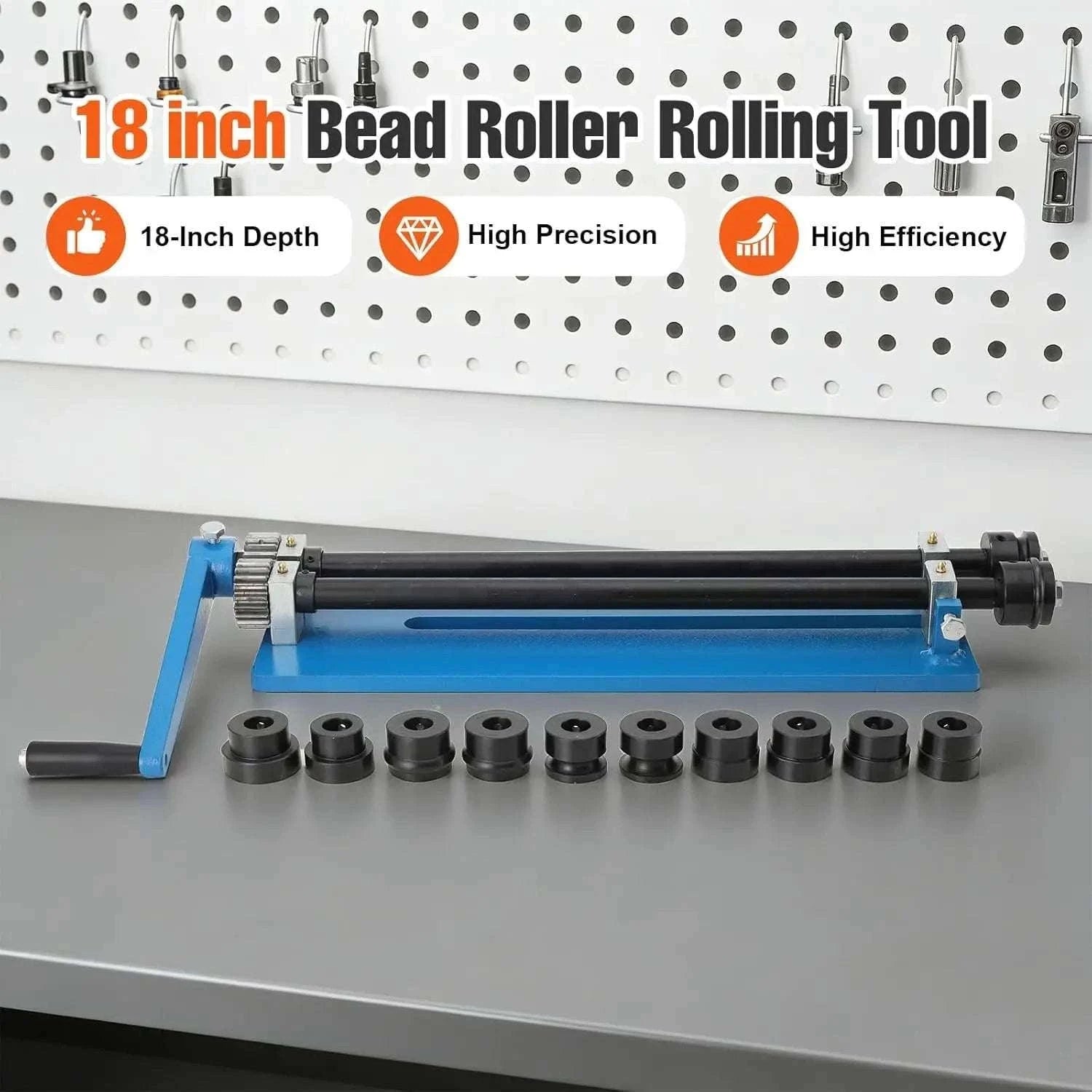 18-Inch Sheet Metal Bead Roller with 6 Dies Manual Forming Machine-United States