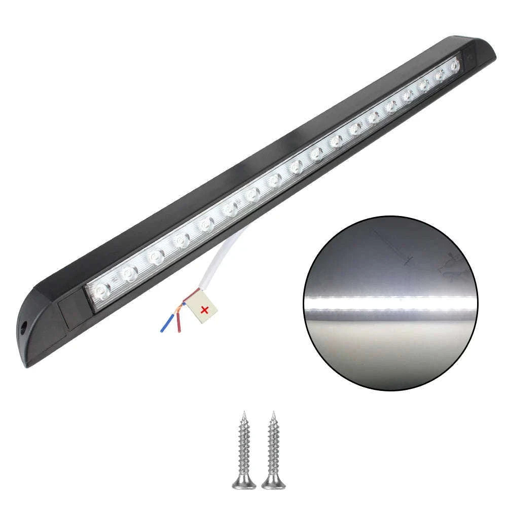 18 LED Awning Lamp for RV Caravan 12-28V Waterproof-black