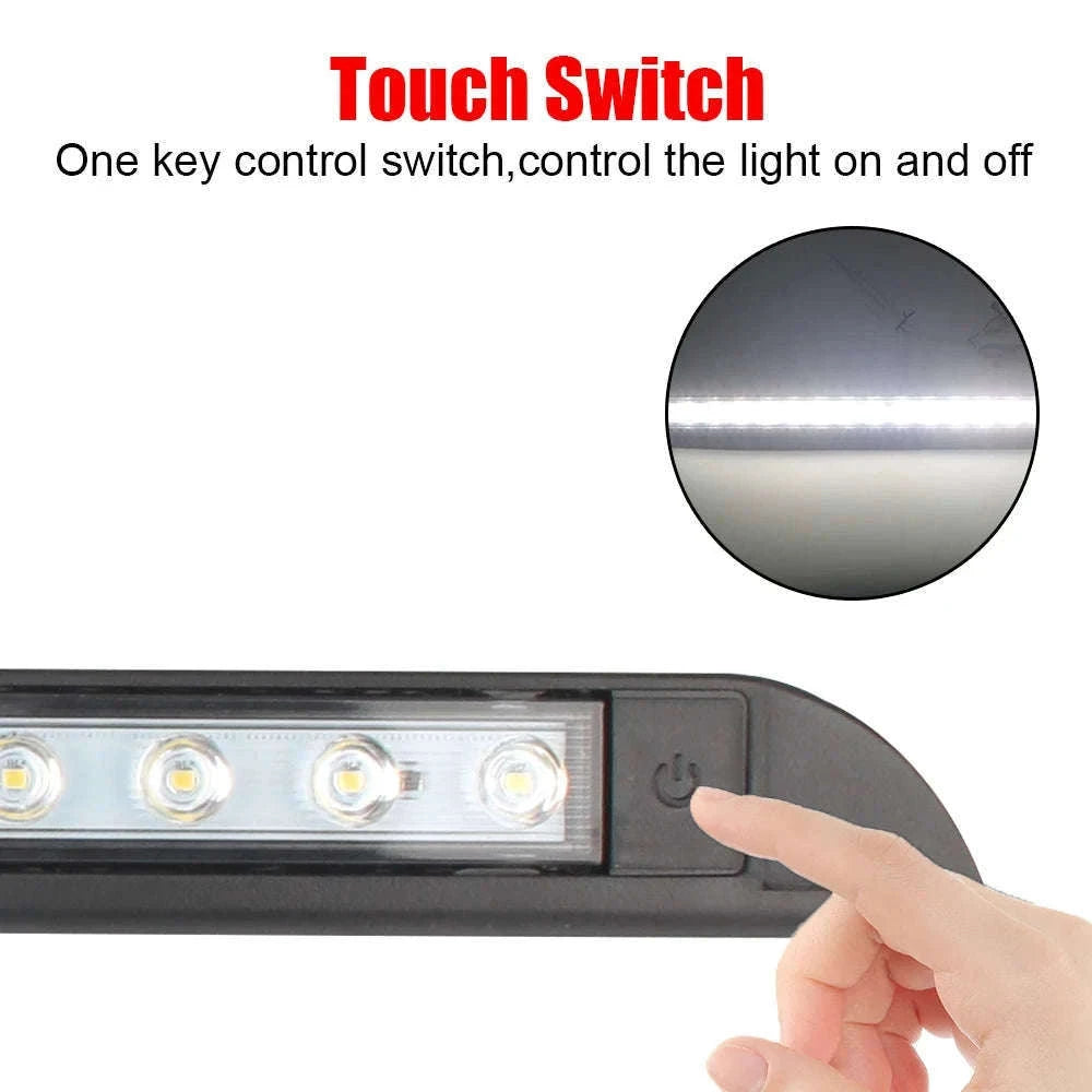 18 LED Awning Lamp for RV Caravan 12-28V Waterproof-black