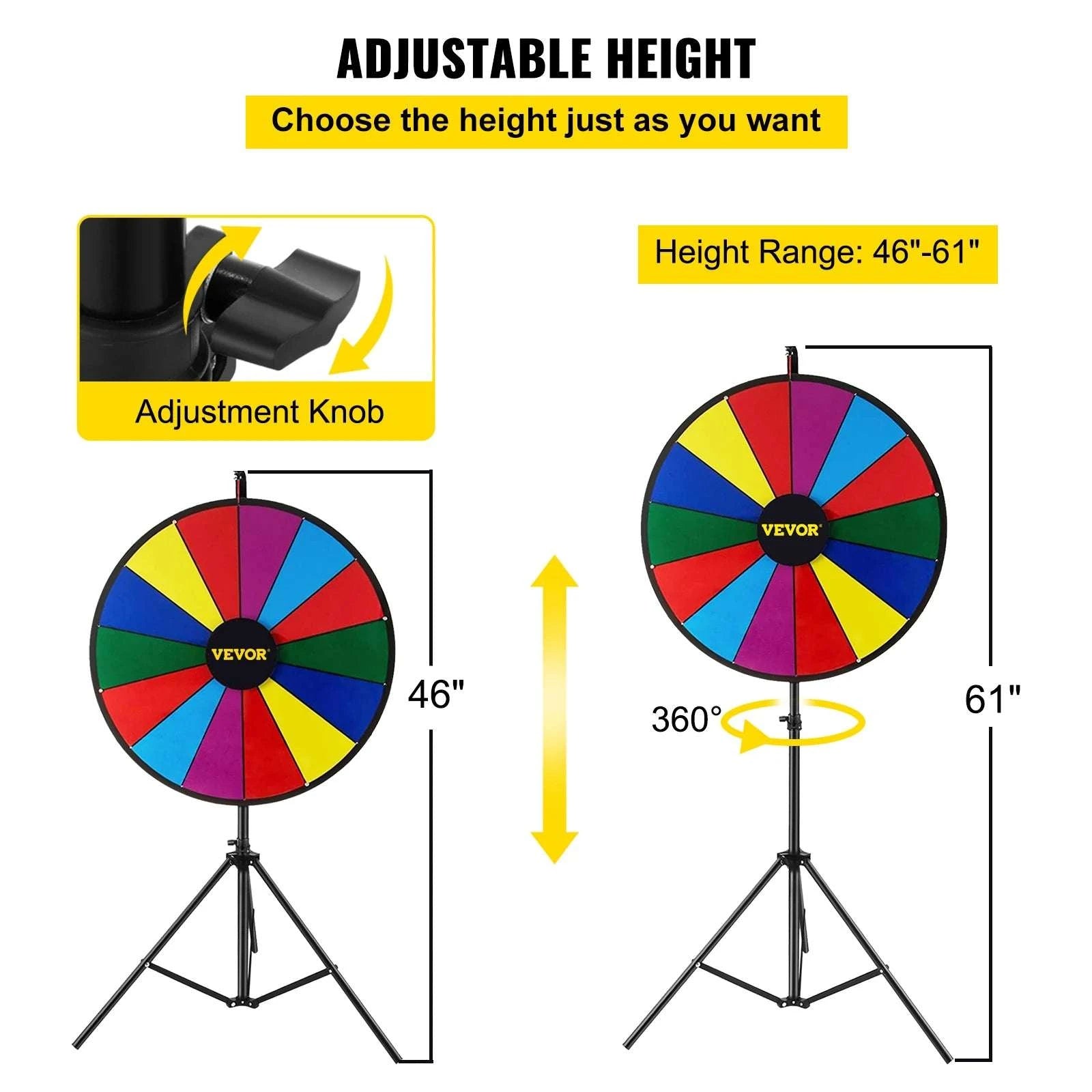 18" Prize Wheel with Stand – 14 Slot Dry Erase Spinning Game-18 Inch Prize Wheel / Round / CZECH REPUBLIC