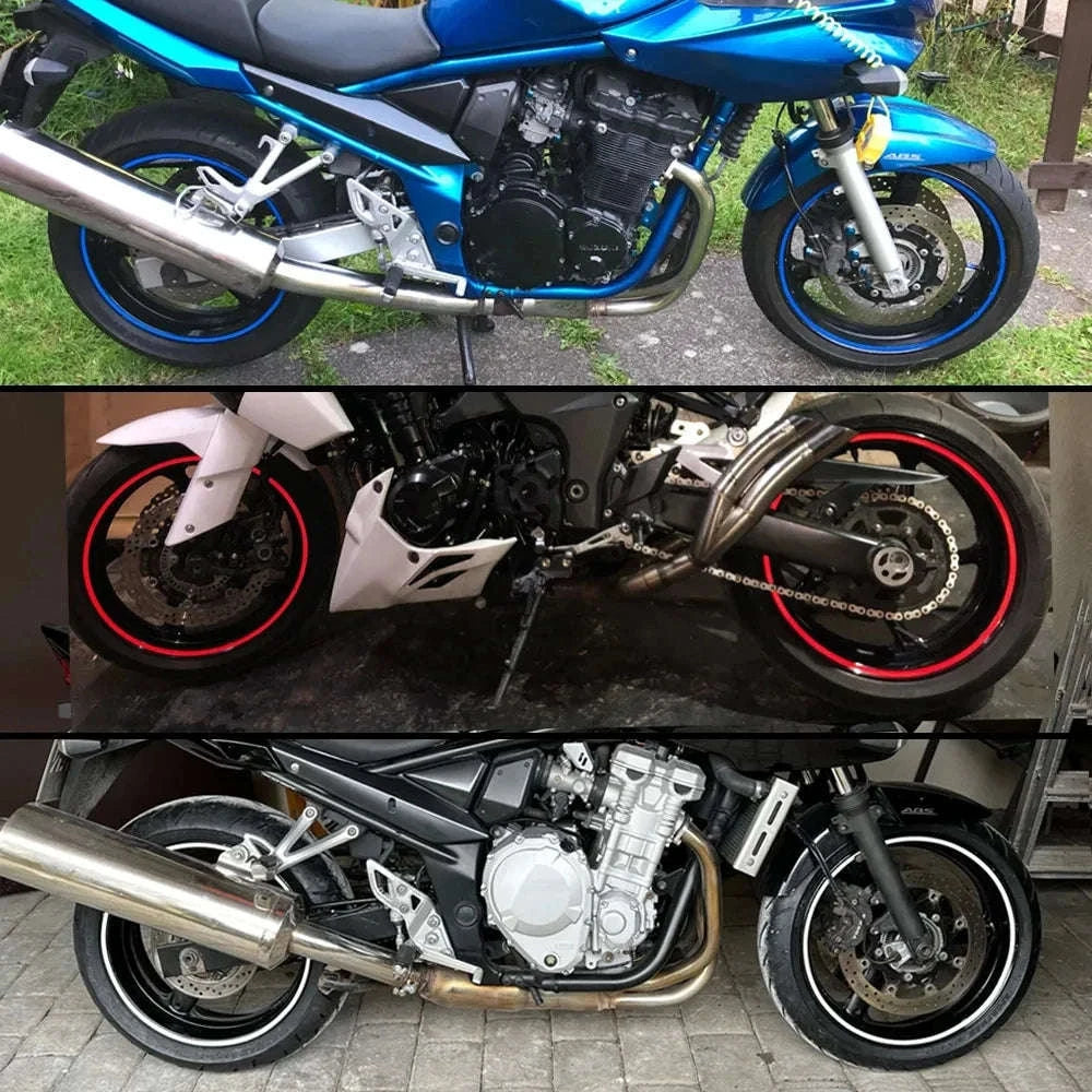 18" Reflective Motorcycle Wheel Decals Set-Silver