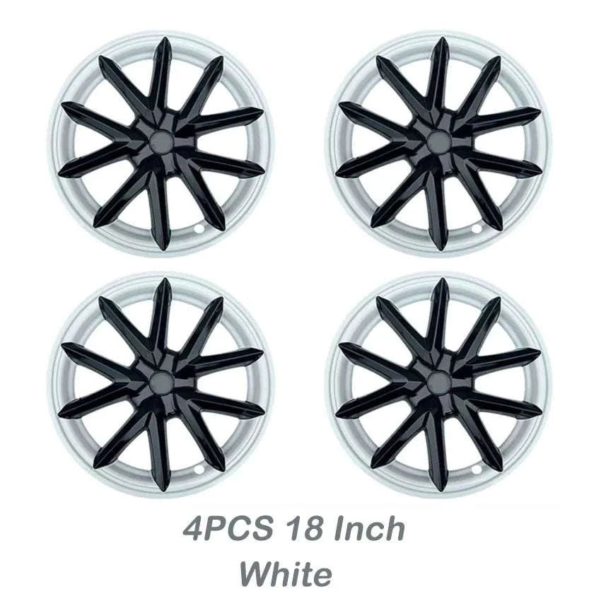 18" Tesla Model 3 Hubcap Set (2017–2023) Full Wheel Covers 4PCS-Gloss Black