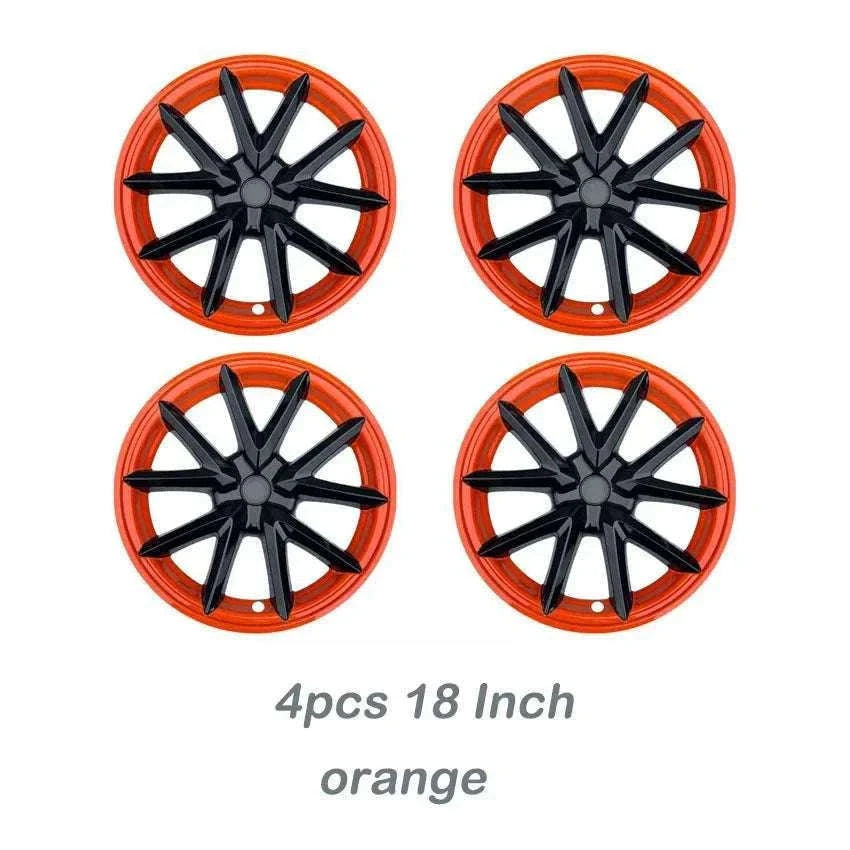 18" Tesla Model 3 Hubcap Set (2017–2023) Full Wheel Covers 4PCS-Gloss Black
