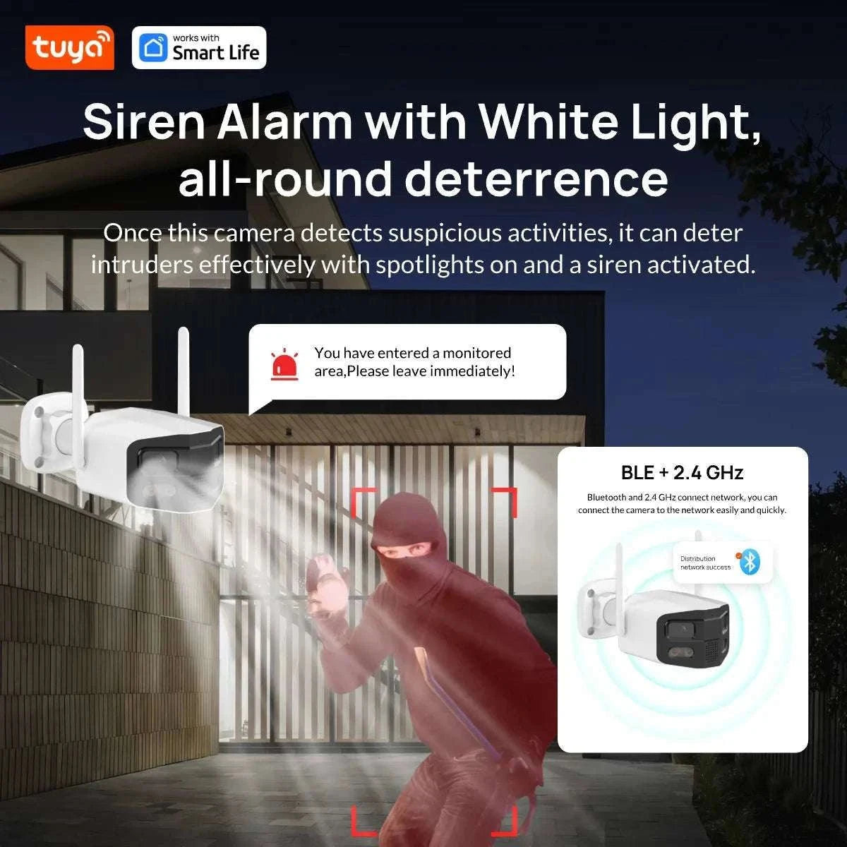 180° Dual Lens Outdoor Security Camera 4MP with Night Vision-4MP Dual Len12V 1A / BR PLUG