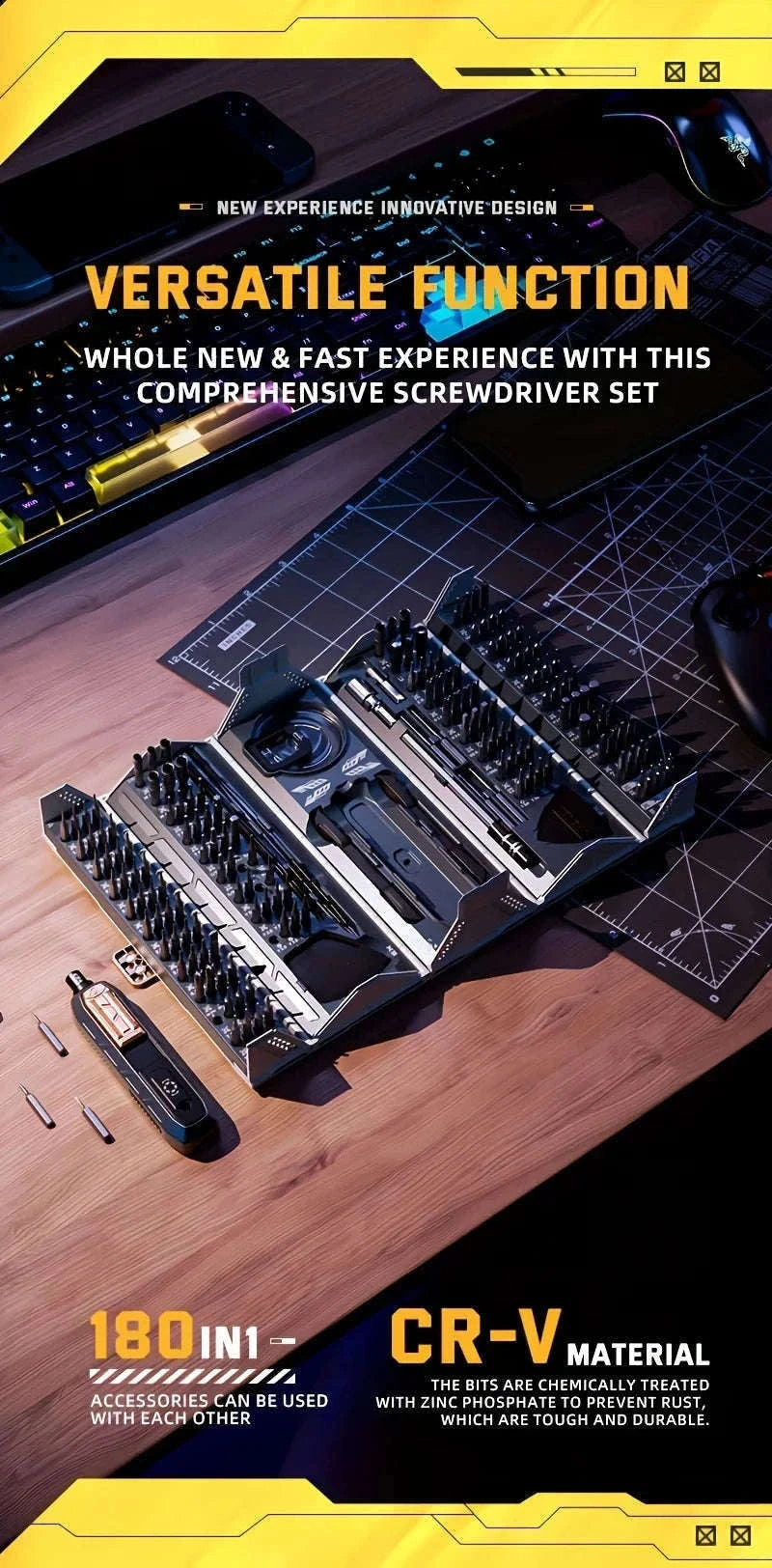 180-in-1 Precision Screwdriver Set with Magnetic Bits for Electronics Repair-Manual 180in1 WH / GERMANY