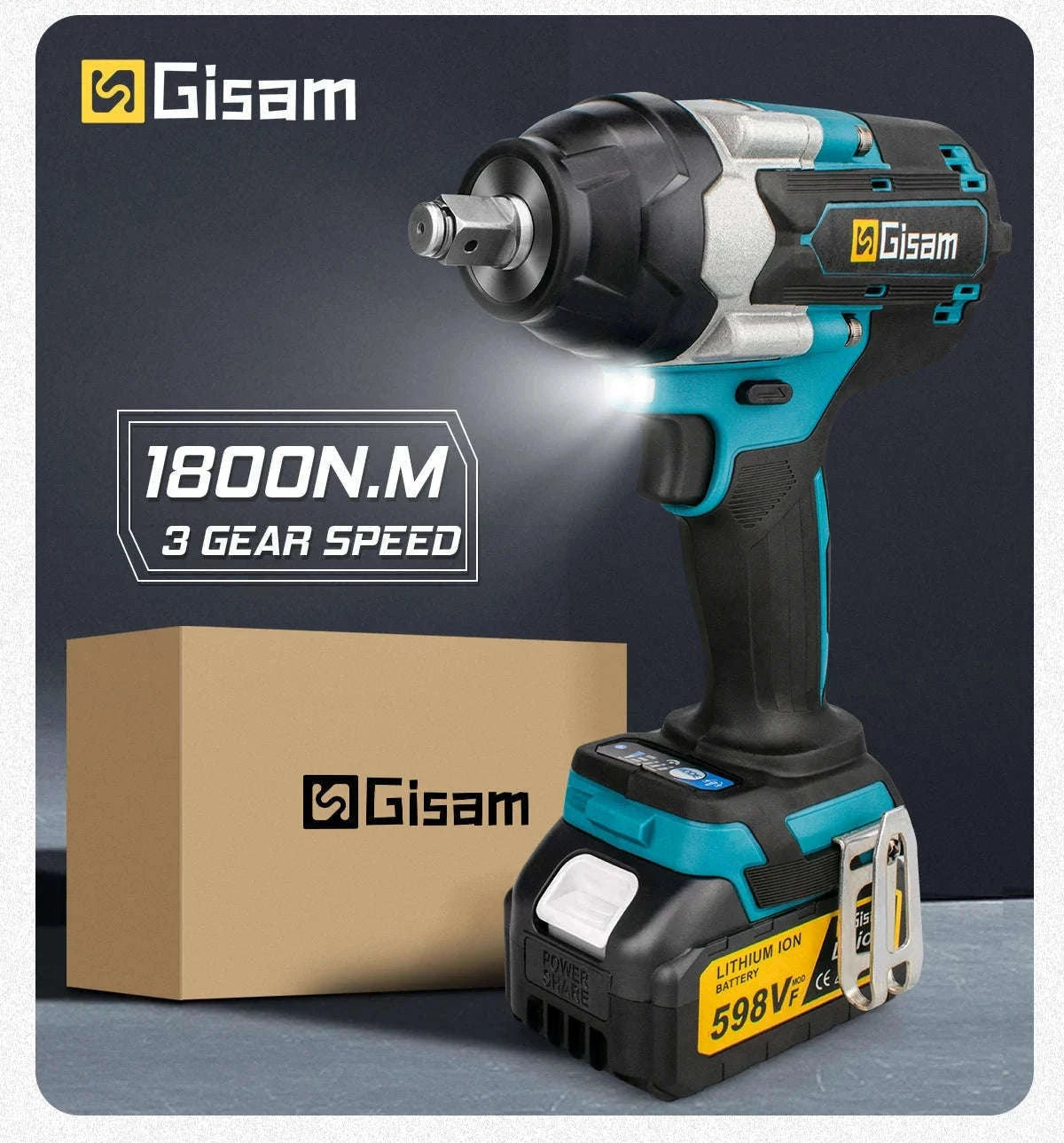 1800N.M Brushless Impact Wrench for 18V Makita Batteries-2 Battery / GERMANY
