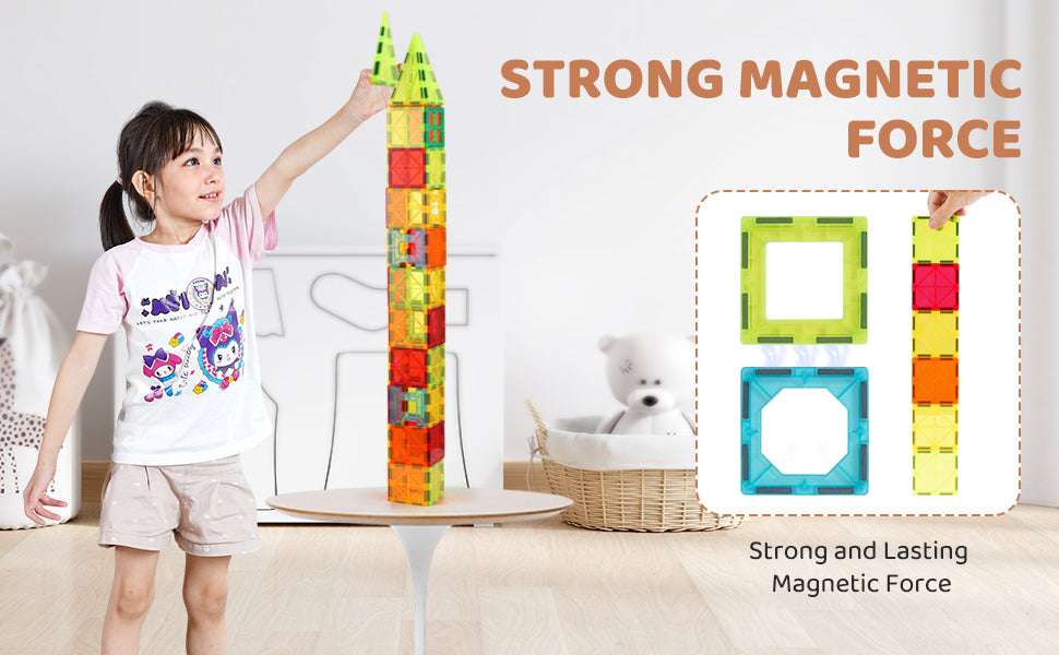 180PCS Magnetic Building Tiles Set with Storage Bag for Kids-180 PCS / United States