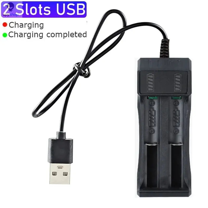 18650 Battery Charger 1/2/4 Slots Dual 18650 Charging 3.7V  Rechargeable Lithium Battery USB Charger For 16340 14500 18650 Spy-shop.com
