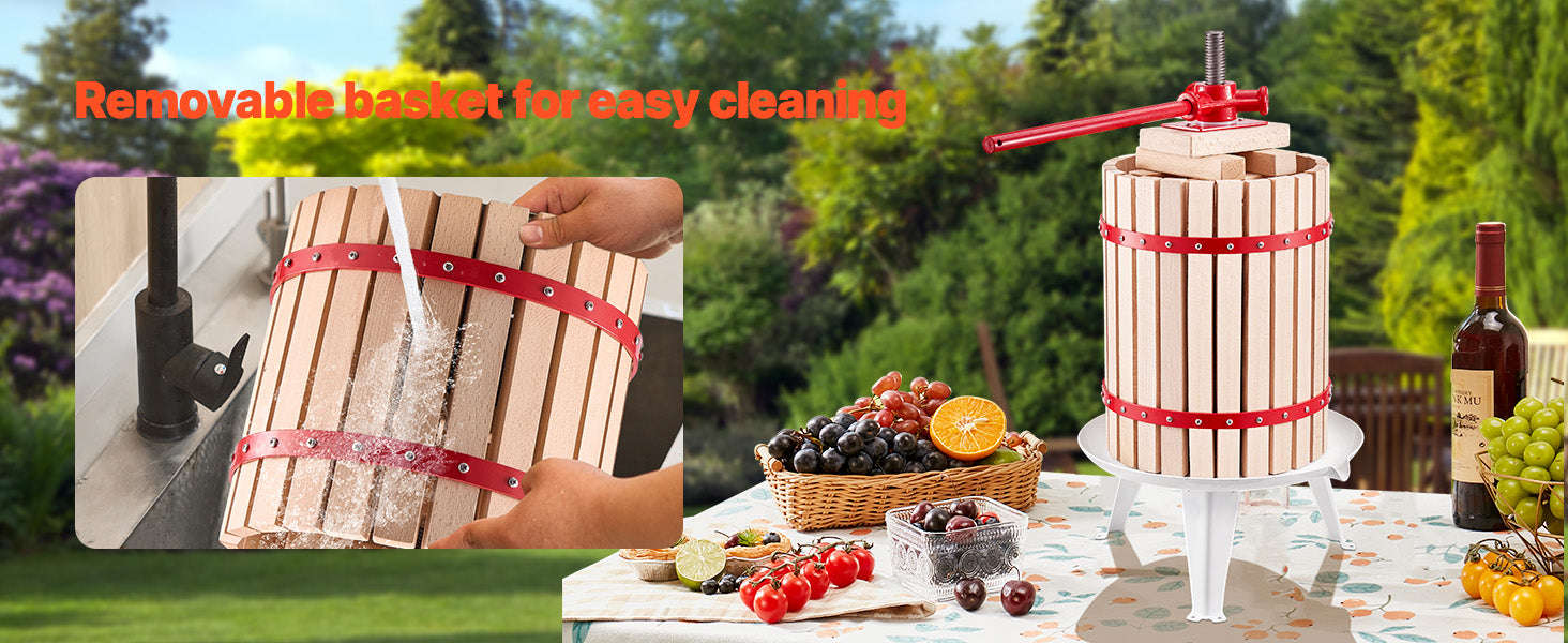 18L Solid Wood Fruit Wine Press with Handle-18L / United States