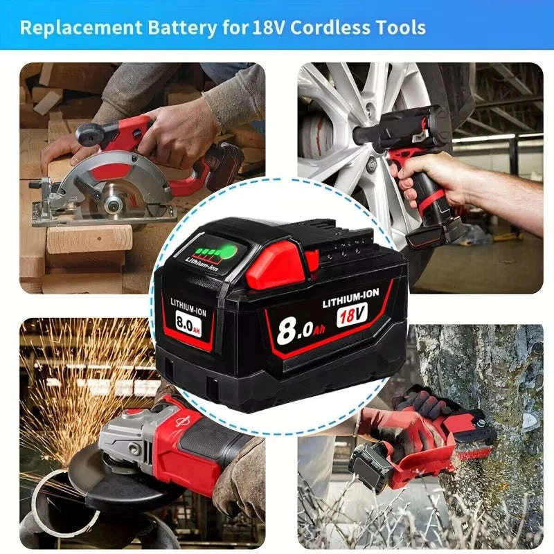 18V 8.0Ah battery replacement compatible with high-quality Milwaukee M18 8000Ah cordless power tools-18V / United States / 2pcs