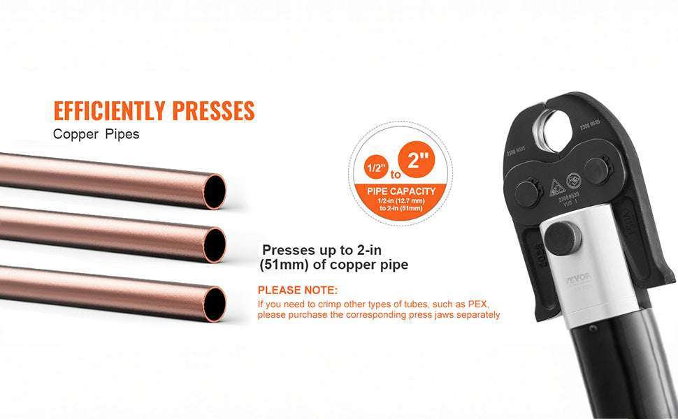 18V Electric Pipe Press Tool Kit with 6 Jaws for Copper, PEX & Steel-20V / United States