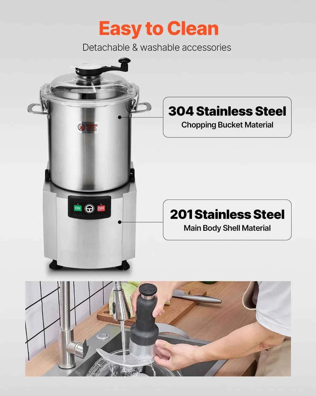 19 Qt Stainless Steel Food Processor Vegetable Chopper-18L / United States