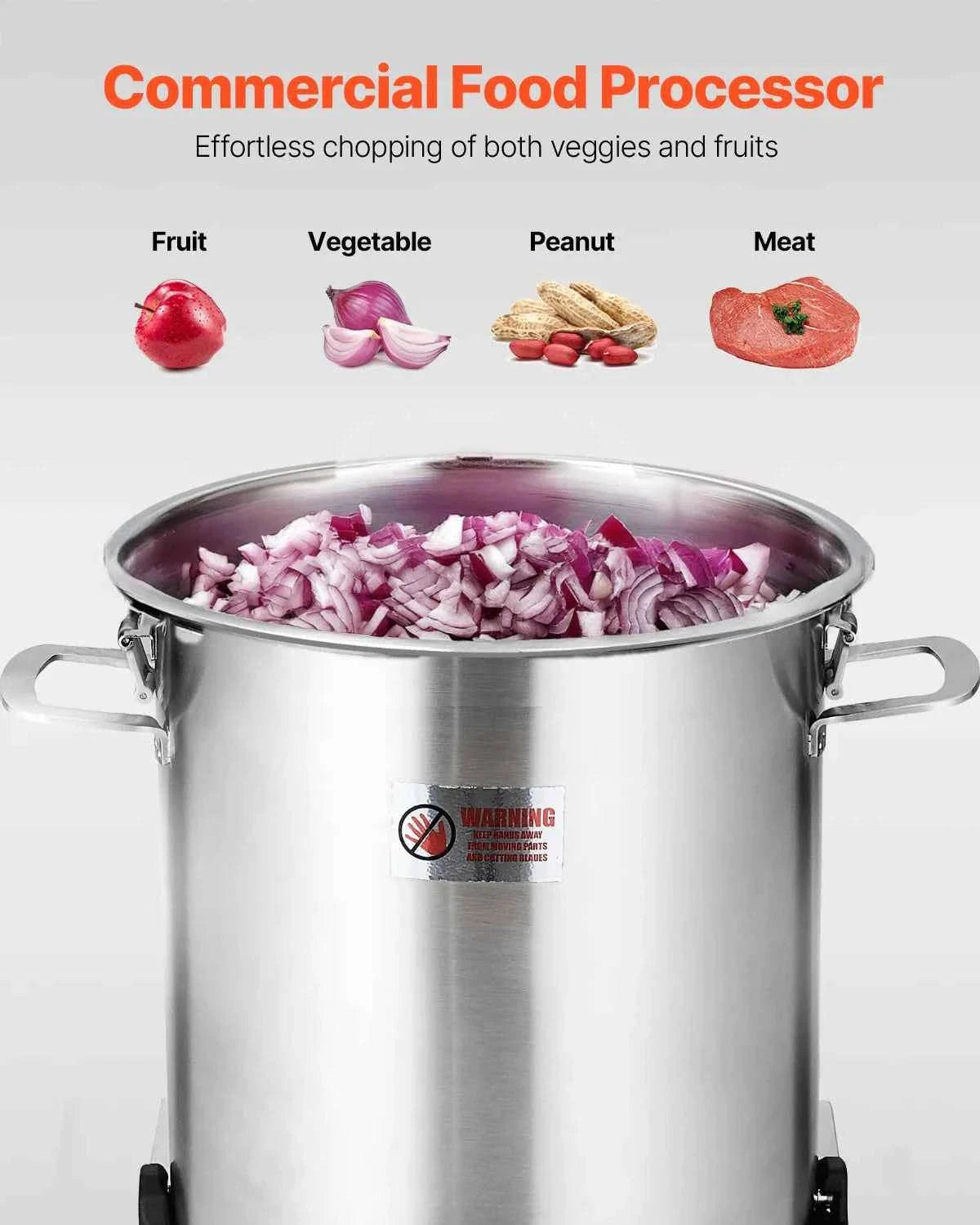 19 Qt Stainless Steel Food Processor Vegetable Chopper-18L / United States