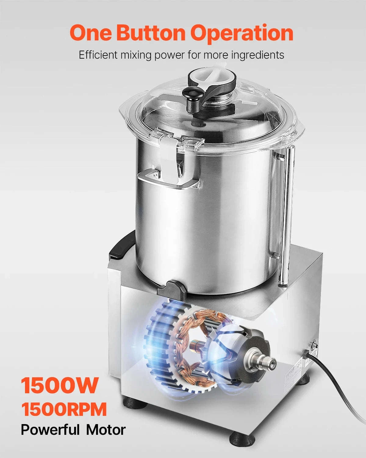 19 Qt Stainless Steel Food Processor Vegetable Chopper-18L / United States