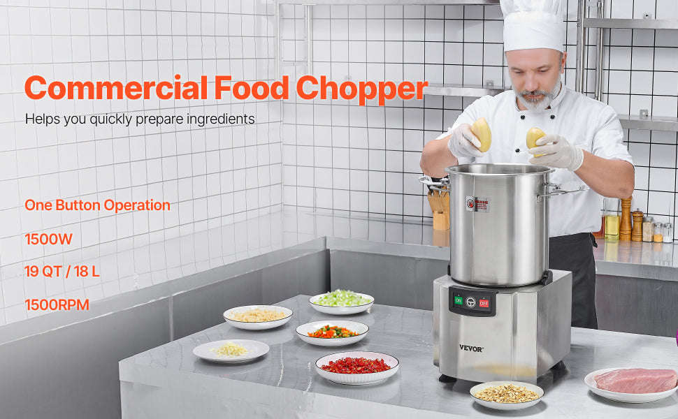 19 Qt Stainless Steel Food Processor Vegetable Chopper-18L / United States