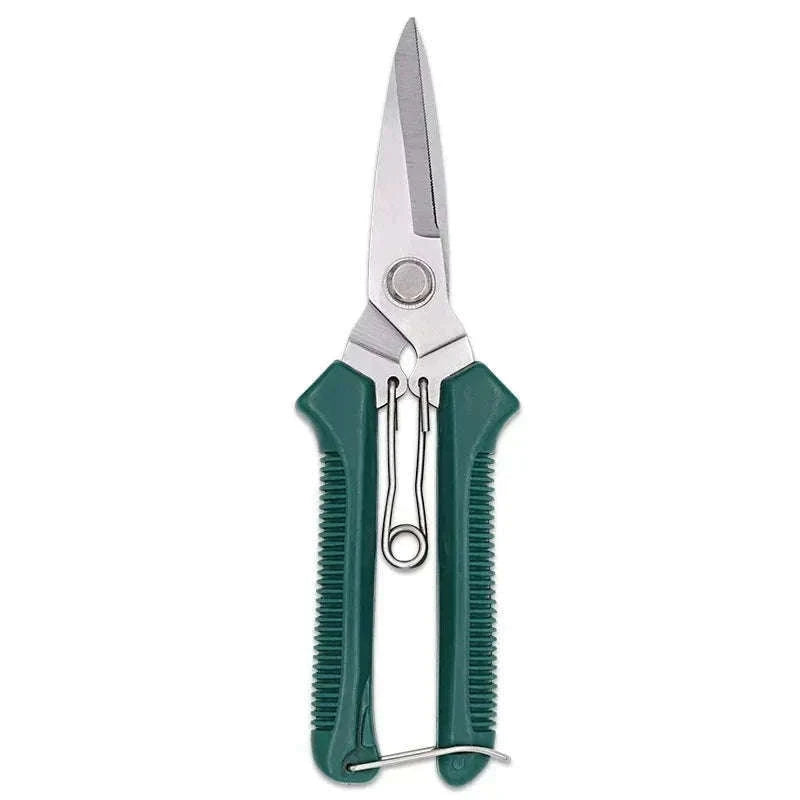 190mm Straight Head Pruning Shears for Precise Bonsai Trimming-JIAN002-Green