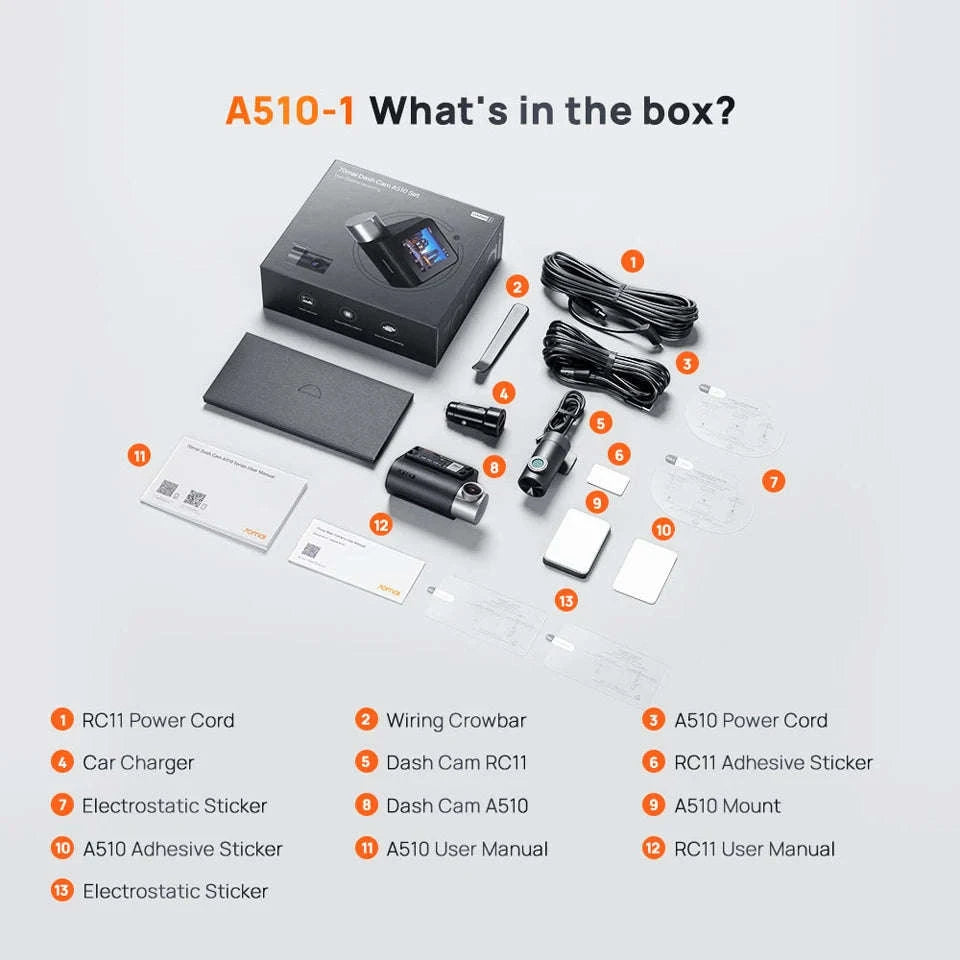 1944P HDR GPS Dash Cam with ADAS and Optional Rear Camera-2-Channel / Russian Federation / 128GB TF Card