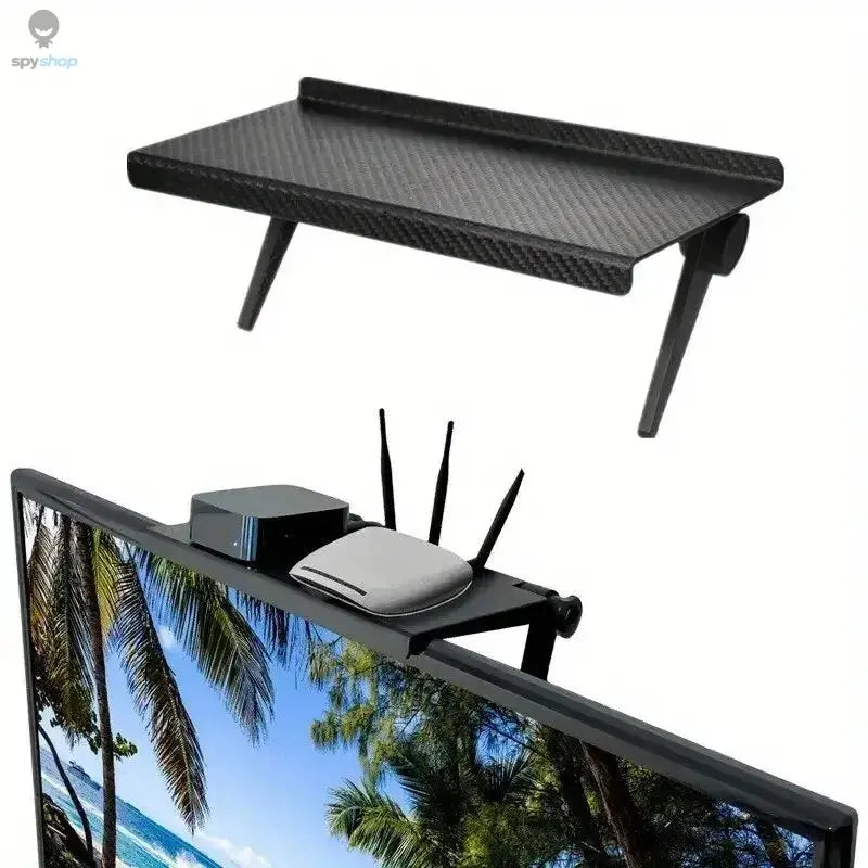 1PC Hot Selling Computer and TV Screen Storage Rack Wireless Router Set-top Box Rack No Perforated Storage Bracket Divine Tool Spy-shop.com
