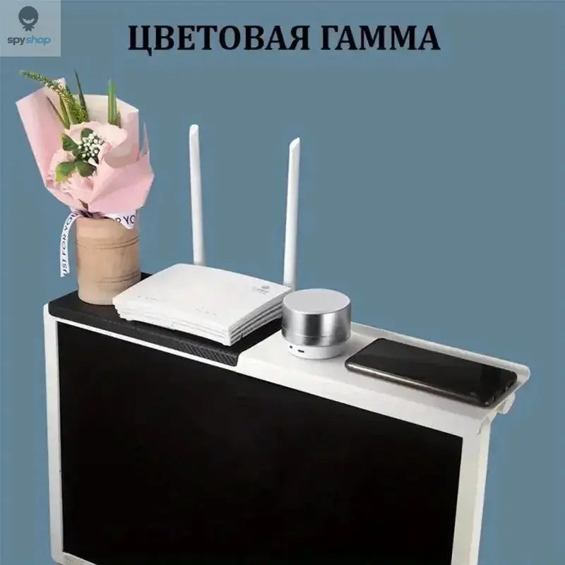 1PC Hot Selling Computer and TV Screen Storage Rack Wireless Router Set-top Box Rack No Perforated Storage Bracket Divine Tool Spy-shop.com