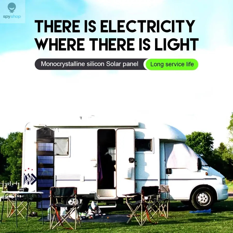 1PC Portable Solar Charger Portable Solar Charger-USB Output for Outdoor Use -for Travel and Camping,Flashlight,Fan Charging Spy-shop.com