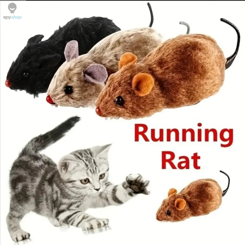 1Pc Funny Lifelike Plush Mouse Running Rat Toy for Cats Dogs Tail Mouse Pets Kids Random Color Spy-shop.com