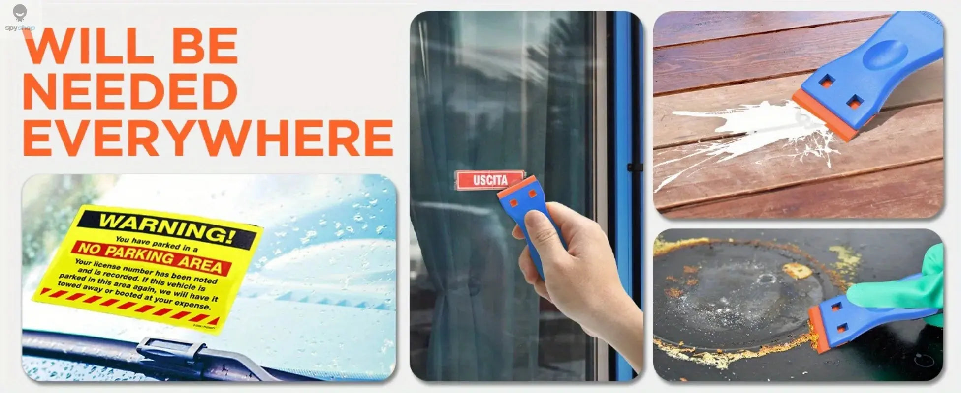 1Set Car Sticker Remover Multipurpose Plastic Small Paint Automotive Film Applying Tool Household Glass Cleaning Scraper Spy-shop.com