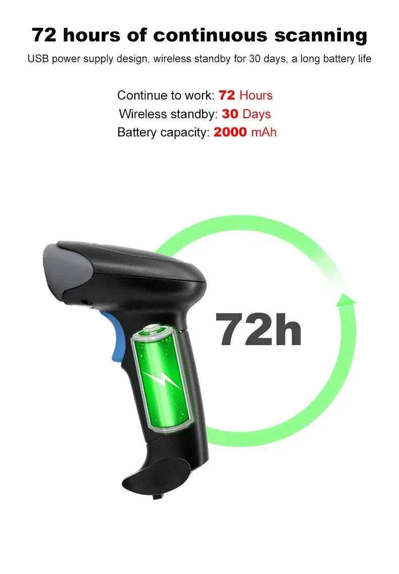 1D/2D QR Code Scanner USB Wired Handheld Barcode Reader-Default Title