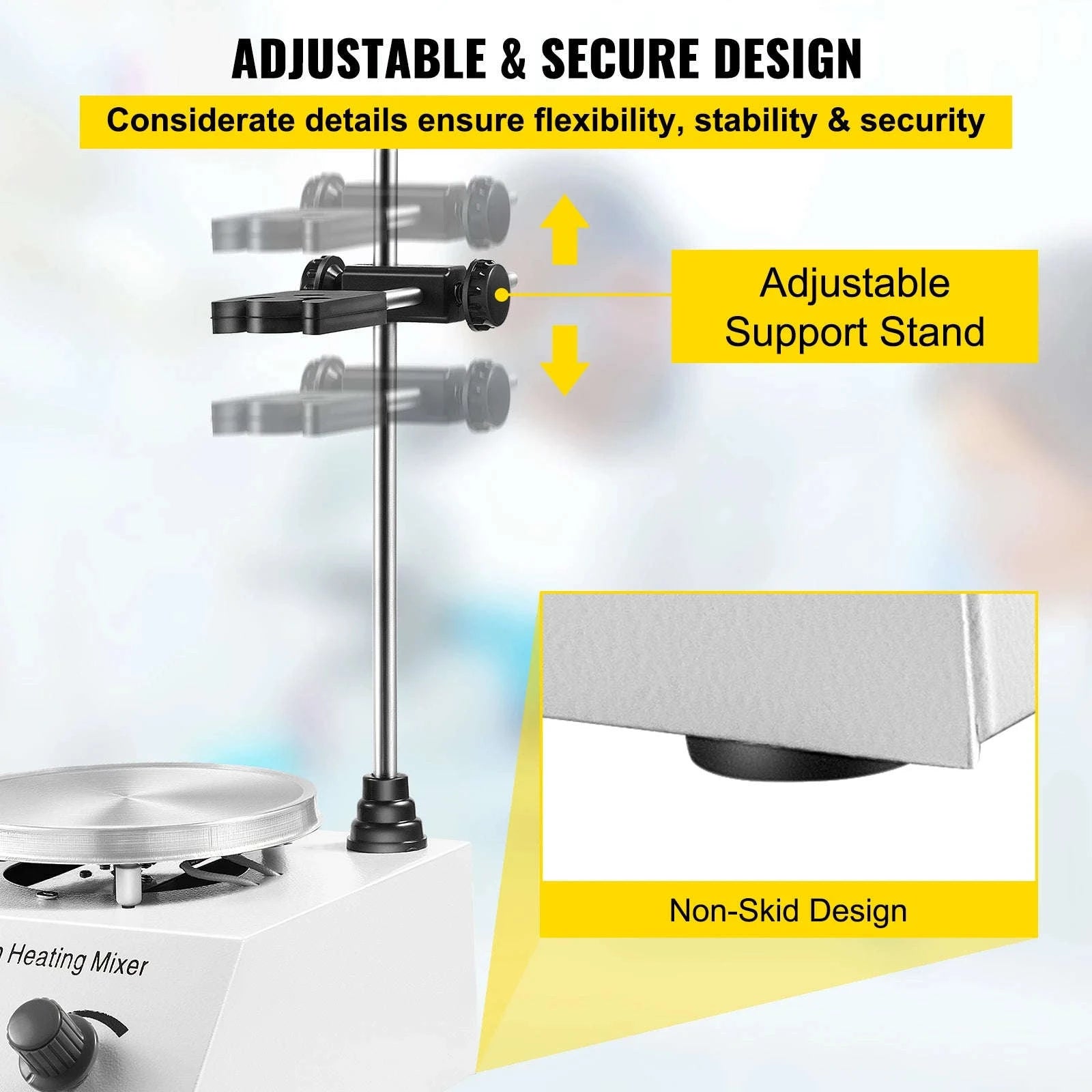1L Heating Magnetic Stirrer Hot Plate with Stir Bar-United States / 100V-127V US Plug