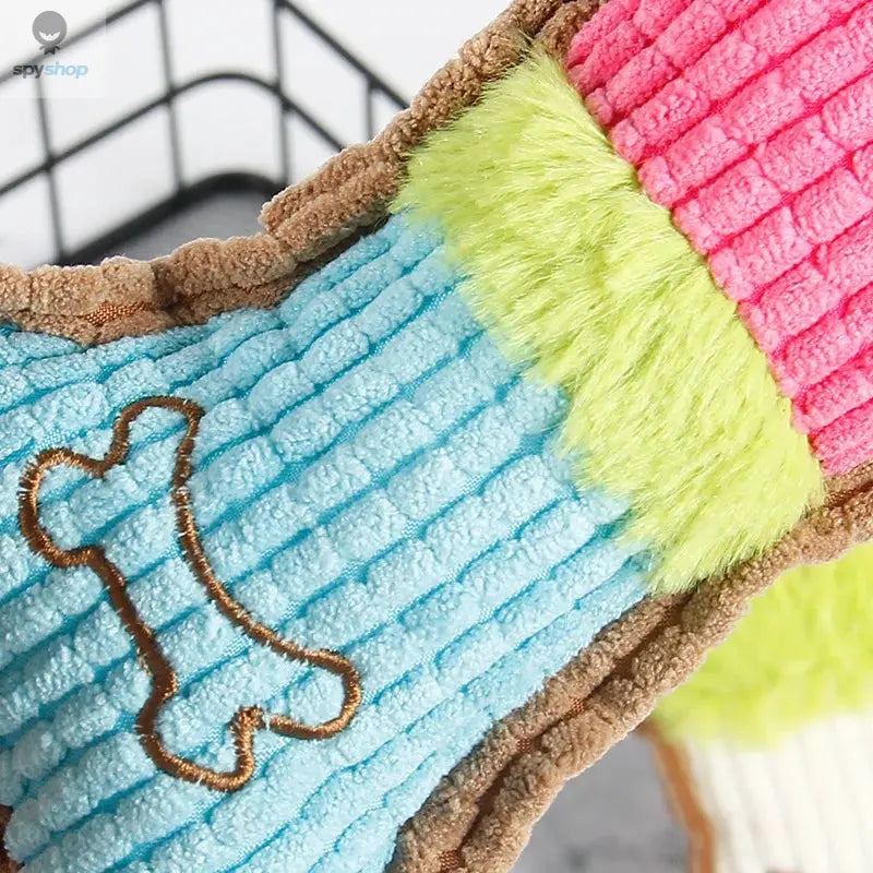 1pc Dog Squeaky Toys, Bones Plush Dogs Chew Toy for Small Medium Breed Puppy Aggressive Chewer Pets Puppy Playing Cleaning Teeth 