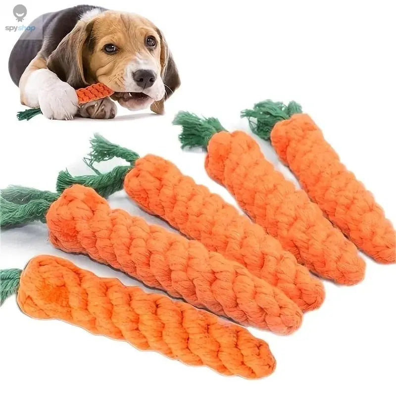 1pc Pet Knot Toy for Dog and Cat Carrot Shape Dog Chew Toys Cotton Rope Toys for Indoor Dogs Cat Toys Dog Accessories Spy-shop.com