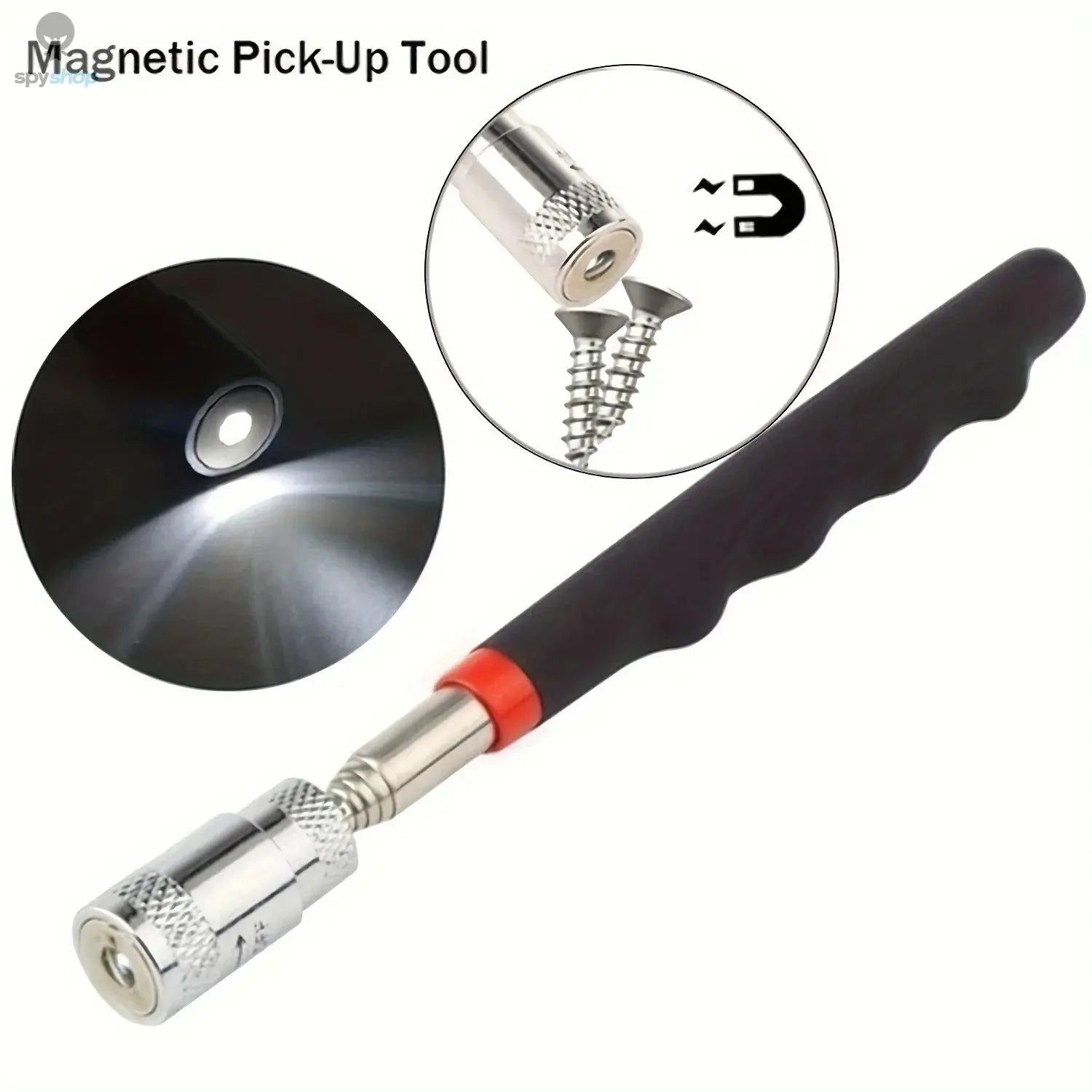 1pc Portable Magnetic Pick Up Tool Extendable Telescopic LED Torch Magnet Rod For Repairing Shop 