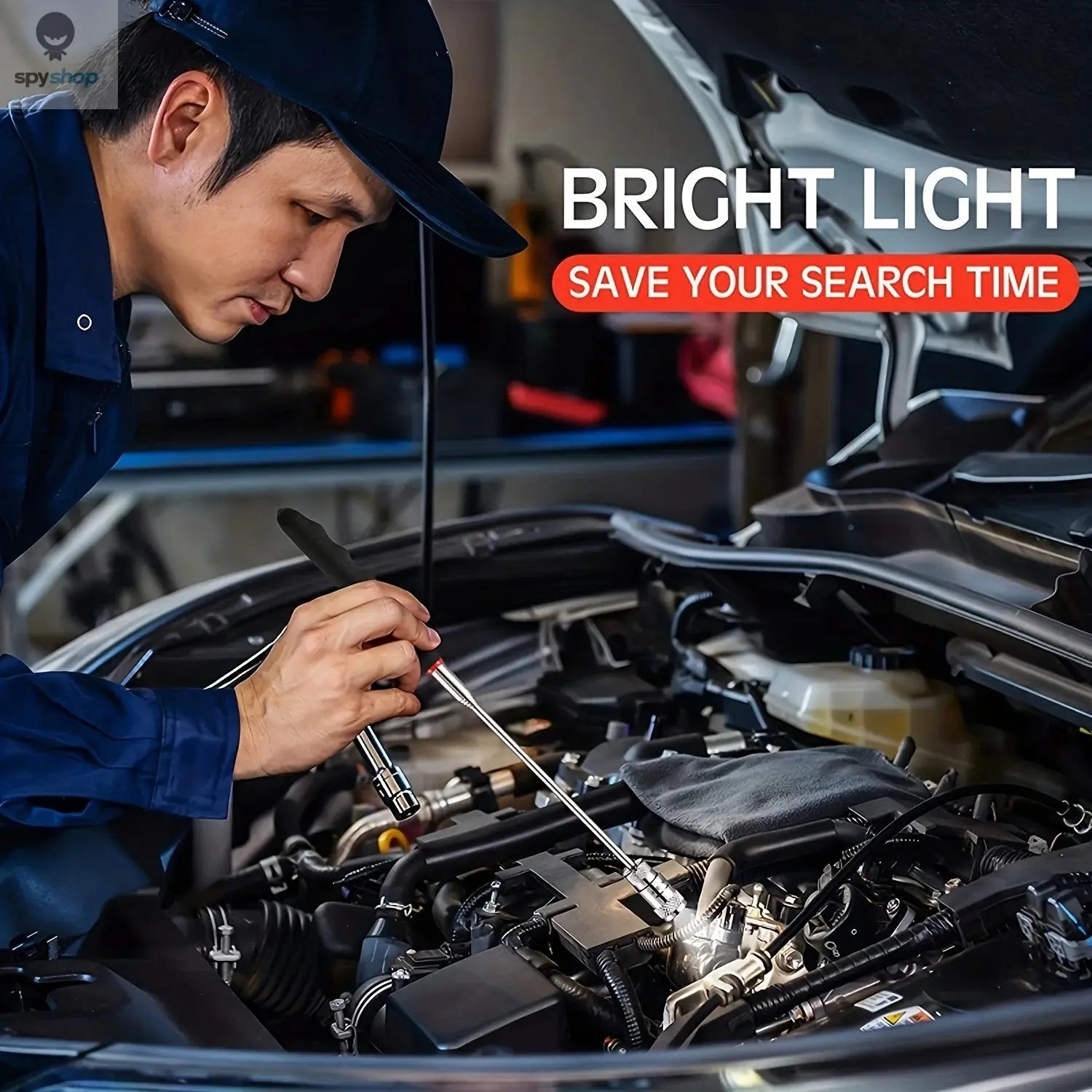 1pc Portable Magnetic Pick Up Tool Extendable Telescopic LED Torch Magnet Rod For Repairing Shop 