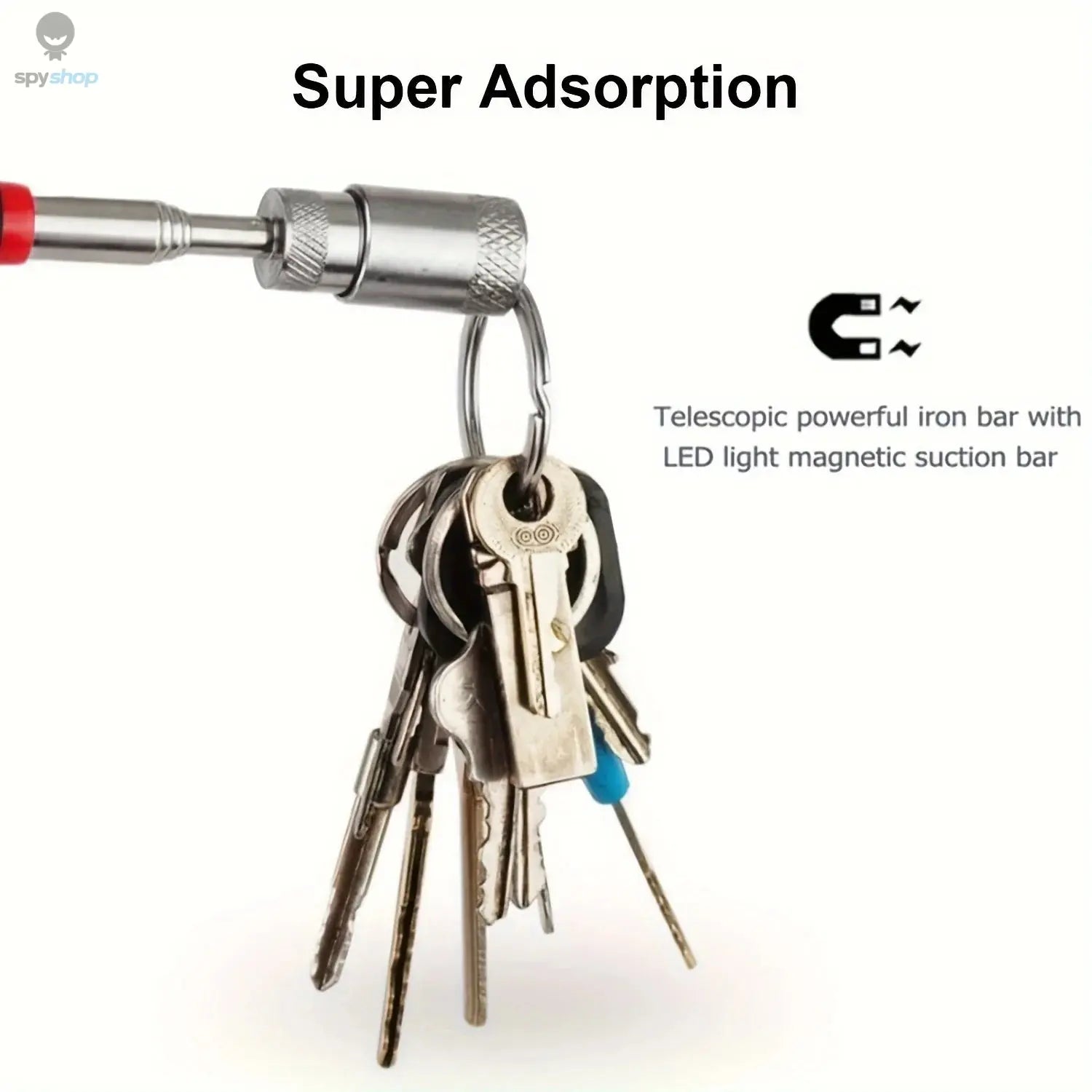1pc Portable Magnetic Pick Up Tool Extendable Telescopic LED Torch Magnet Rod For Repairing Shop 