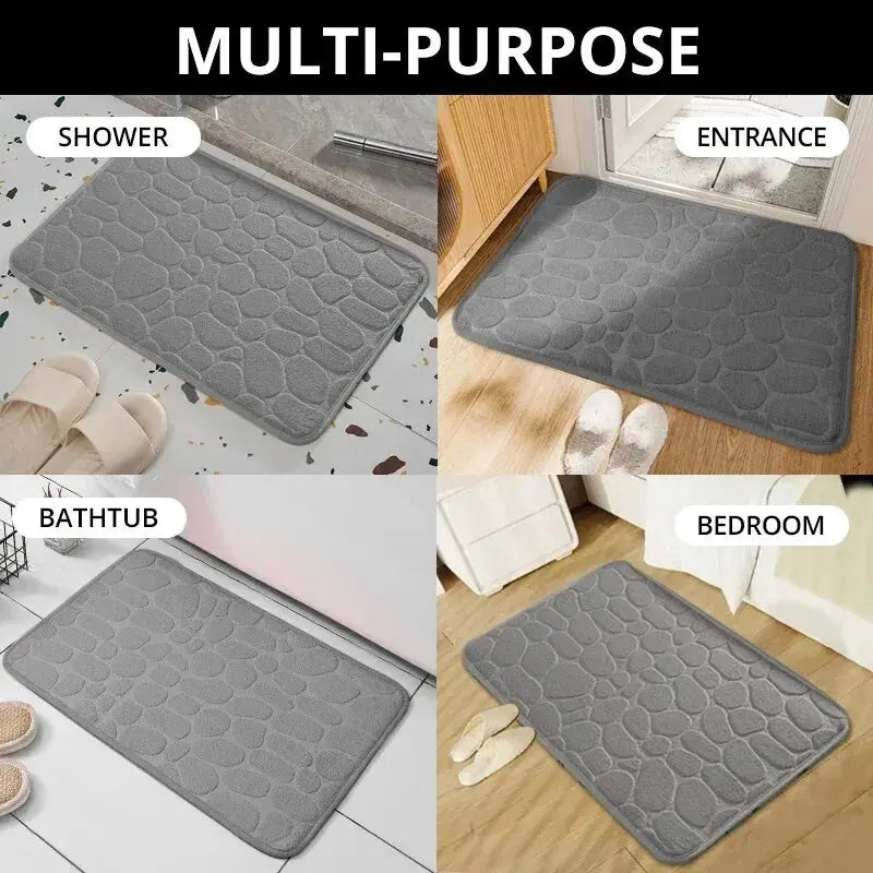 1pc embossed fiber carpet, bathroom living room anti slip mat, pebble floor mat, household items Spy-shop.com