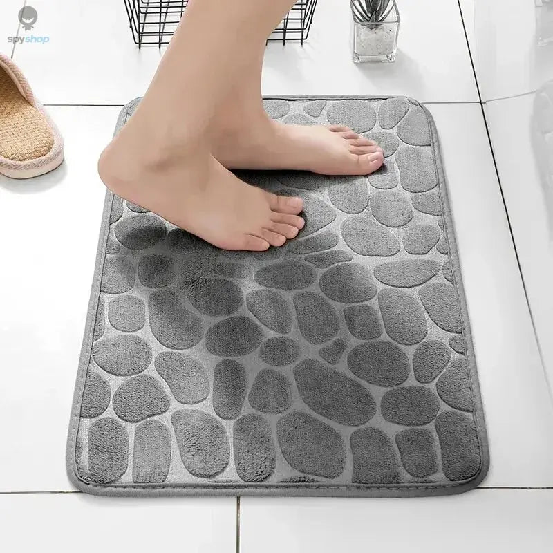 1pc embossed fiber carpet, bathroom living room anti slip mat, pebble floor mat, household items Spy-shop.com