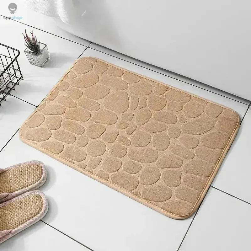 1pc embossed fiber carpet, bathroom living room anti slip mat, pebble floor mat, household items Spy-shop.com