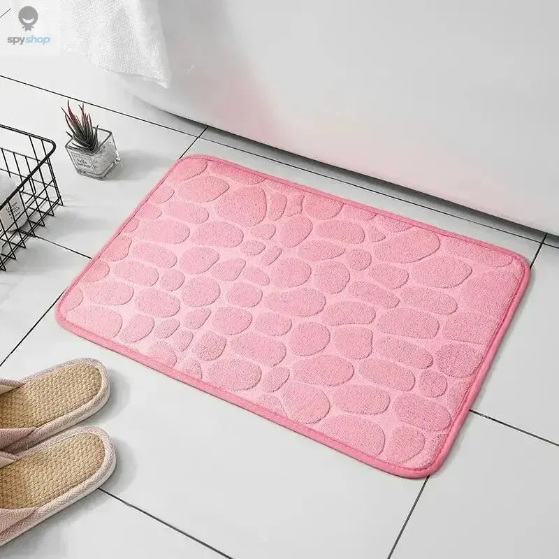 1pc embossed fiber carpet, bathroom living room anti slip mat, pebble floor mat, household items Spy-shop.com