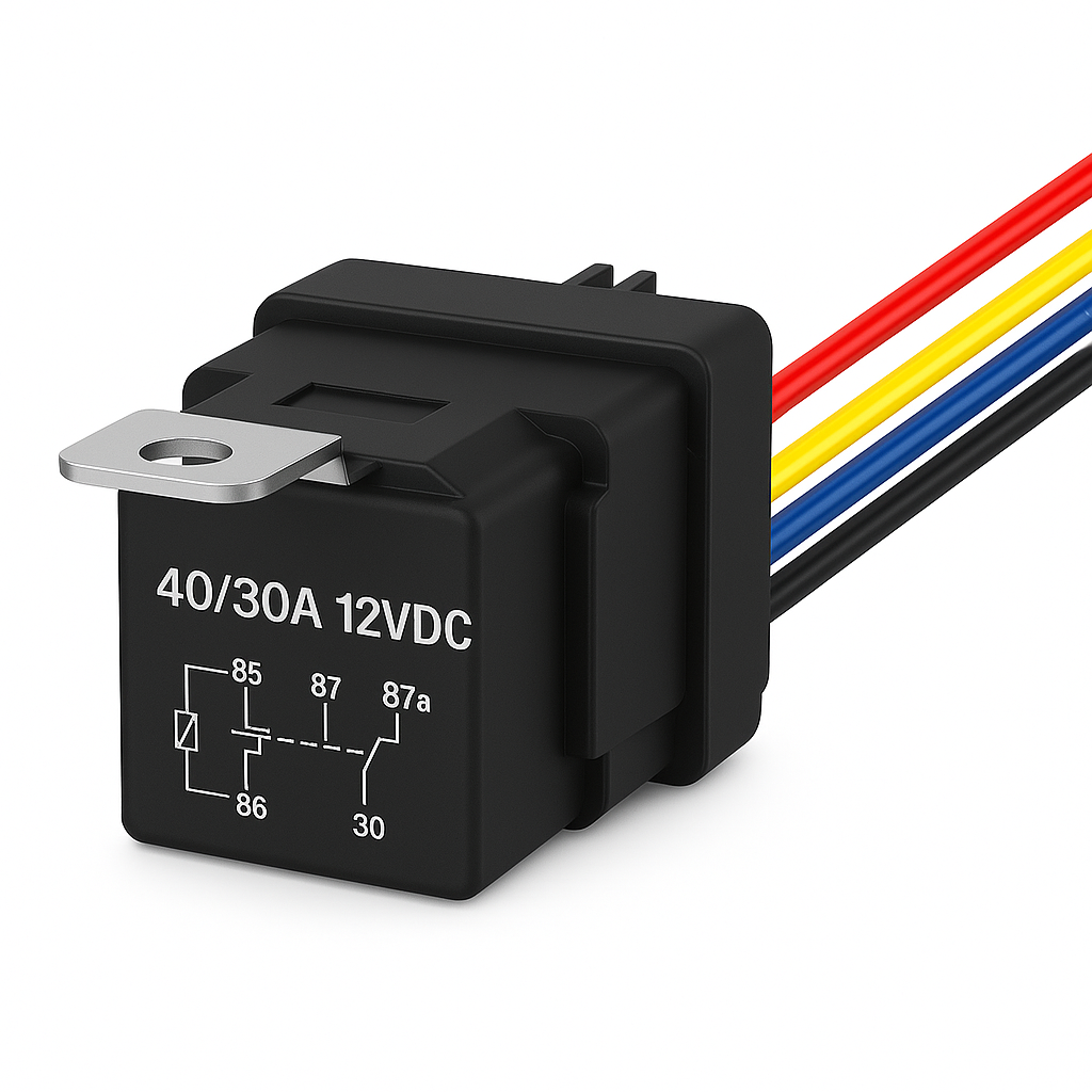 Relé automóvel à prova d'água SPDT de 5 pinos 12V 40A com chicote