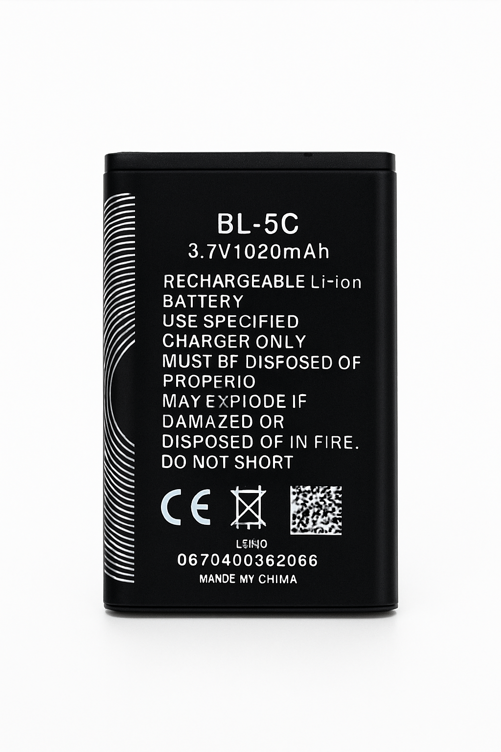 3.7V 1020mAh Nokia BL-5C Replacement Battery