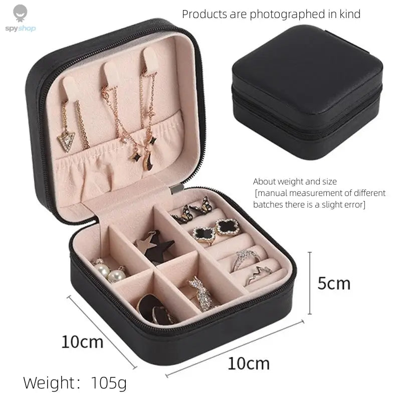 1pcs Single Layer Storage Box Ladies Travel Leather Jewelry Box Classic Black Pure White Fashion Pink Storage Box 