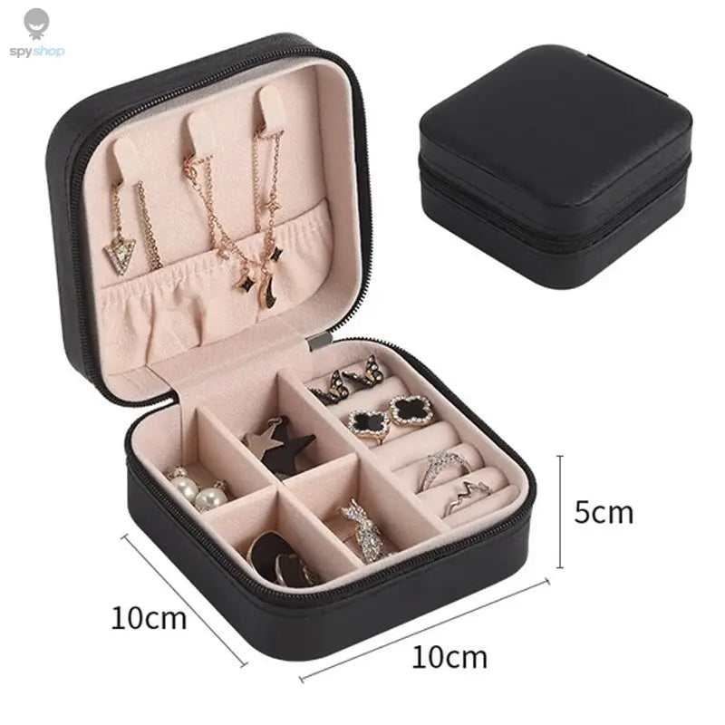 1pcs Single Layer Storage Box Ladies Travel Leather Jewelry Box Classic Black Pure White Fashion Pink Storage Box 