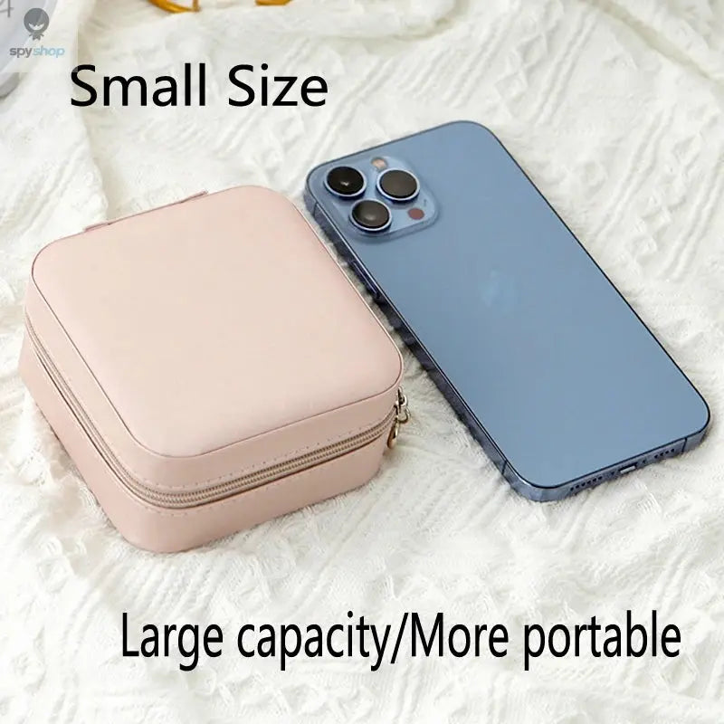 1pcs Single Layer Storage Box Ladies Travel Leather Jewelry Box Classic Black Pure White Fashion Pink Storage Box 