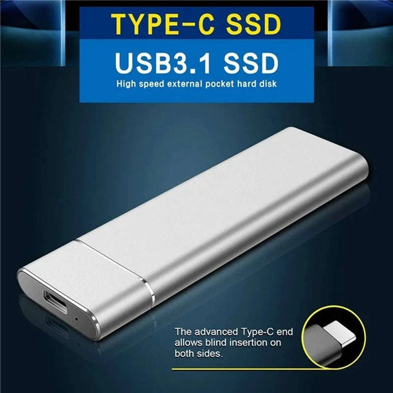 1TB Portable SSD External Drive USB 3.1 Type-C for PC, Laptop & Mac-WHITE / 16TB